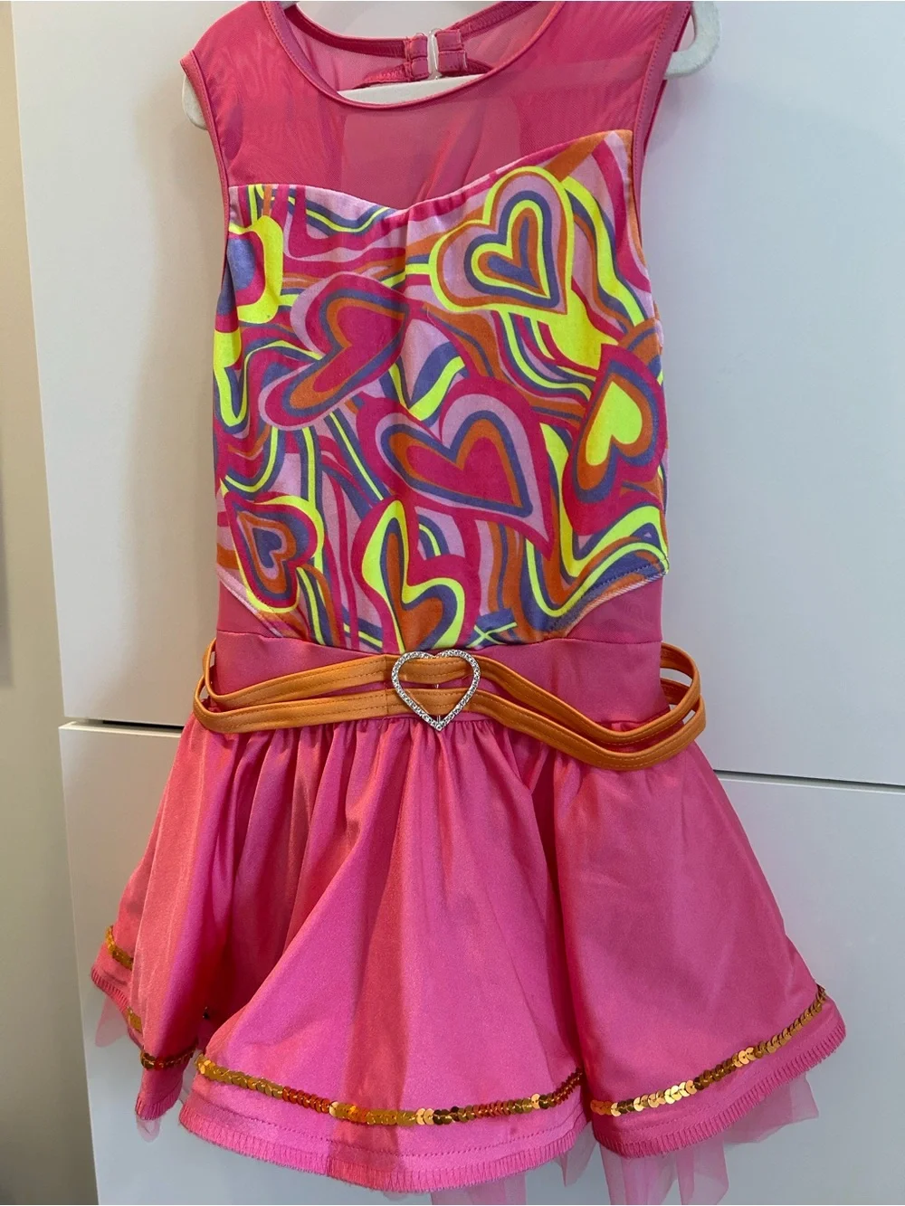 Weissman “Nobody Like You” Pink Heart-Print Dance Dress - Size Child’s Large